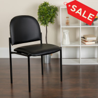 Flash Furniture Black Vinyl Stacking Chair BT-515-1-VINYL-GG